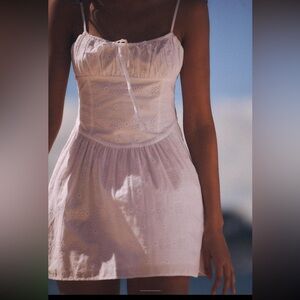 ZARA embroidered dress with tie